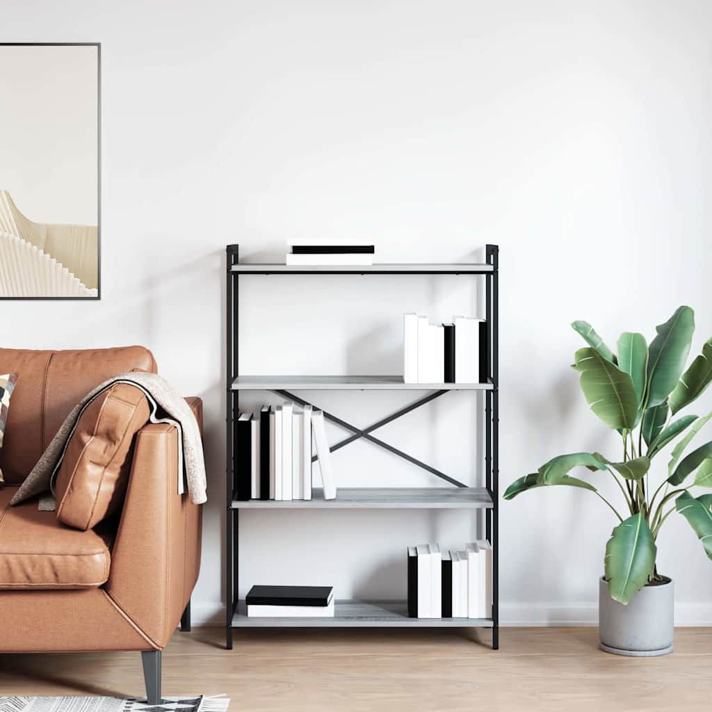 vidaXL Bibliotecă sonoma gri 80 x 30 x 118 cm Lemn compozit