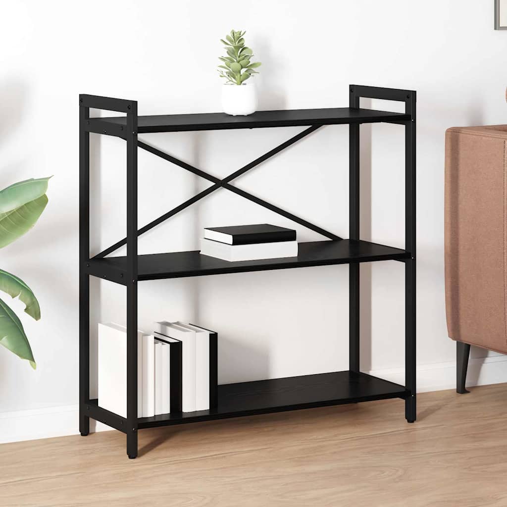 vidaXL Bibliotecă Stejar negru 80 x 30 x 83 cm Lemn compozit vidaXL Bibliotecă Stejar negru 80 x 30 x 83 cm Lemn compozit