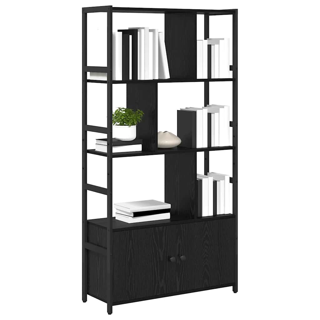 vidaXL Raft pentru cărți Stejar negru 80 x 30 x 155.5 cm Lemn compozit vidaXL Raft pentru cărți Stejar negru 80 x 30 x 155.5 cm Lemn compozit