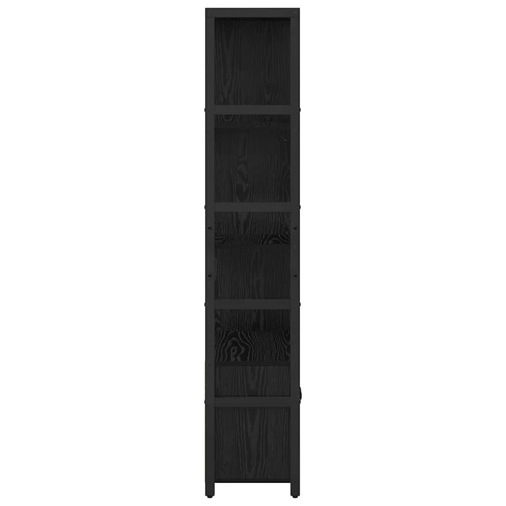 vidaXL Raft pentru cărți Stejar negru 80 x 30 x 155.5 cm Lemn compozit vidaXL Raft pentru cărți Stejar negru 80 x 30 x 155.5 cm Lemn compozit