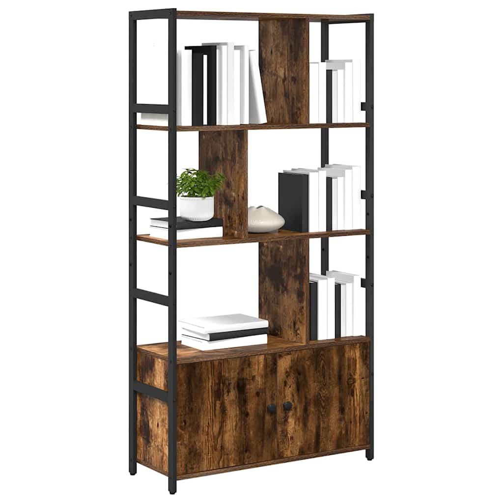 vidaXL Raft pentru cărți Stejar afumat 80 x 30 x 155.5 cm vidaXL Raft pentru cărți Stejar afumat 80 x 30 x 155.5 cm