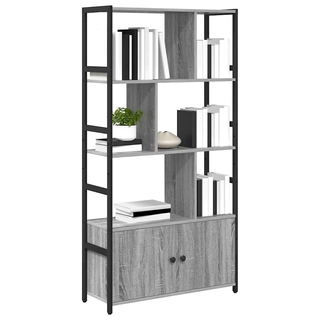 vidaXL Raft pentru cărți sonoma gri 80 x 30 x 155.5 cm Lemn compozit vidaXL Raft pentru cărți sonoma gri 80 x 30 x 155.5 cm Lemn compozit