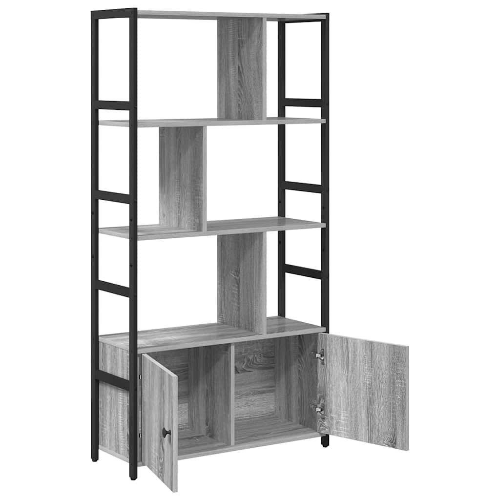 vidaXL Raft pentru cărți sonoma gri 80 x 30 x 155.5 cm Lemn compozit vidaXL Raft pentru cărți sonoma gri 80 x 30 x 155.5 cm Lemn compozit