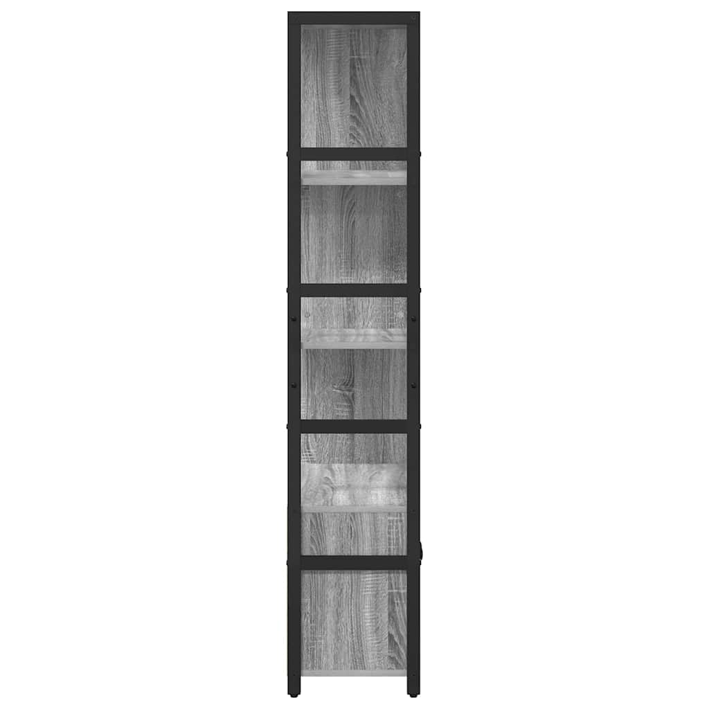 vidaXL Raft pentru cărți sonoma gri 80 x 30 x 155.5 cm Lemn compozit vidaXL Raft pentru cărți sonoma gri 80 x 30 x 155.5 cm Lemn compozit