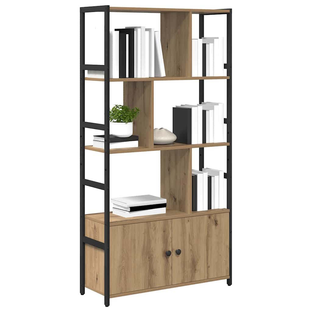 vidaXL Raft pentru cărți stejar artizanal 80 x 30 x 155.5 cm vidaXL Raft pentru cărți stejar artizanal 80 x 30 x 155.5 cm