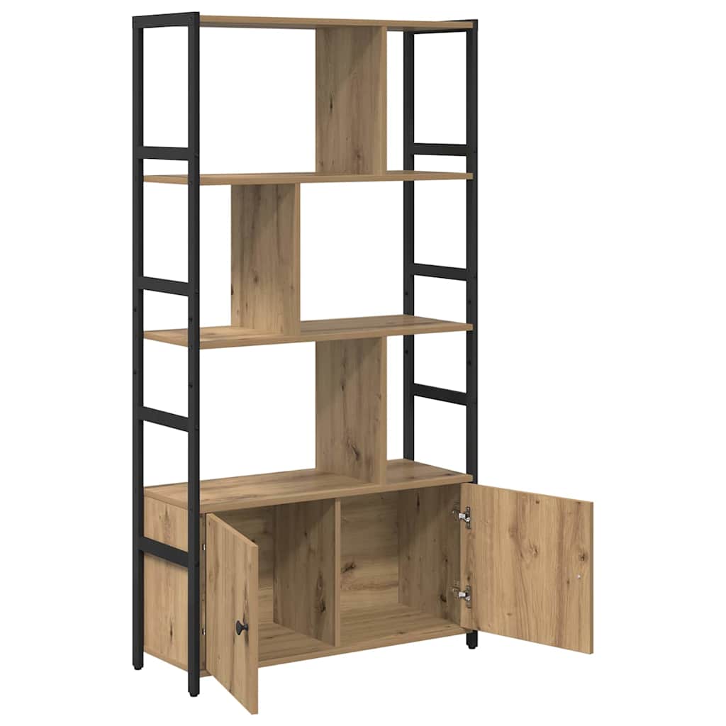 vidaXL Raft pentru cărți stejar artizanal 80 x 30 x 155.5 cm vidaXL Raft pentru cărți stejar artizanal 80 x 30 x 155.5 cm