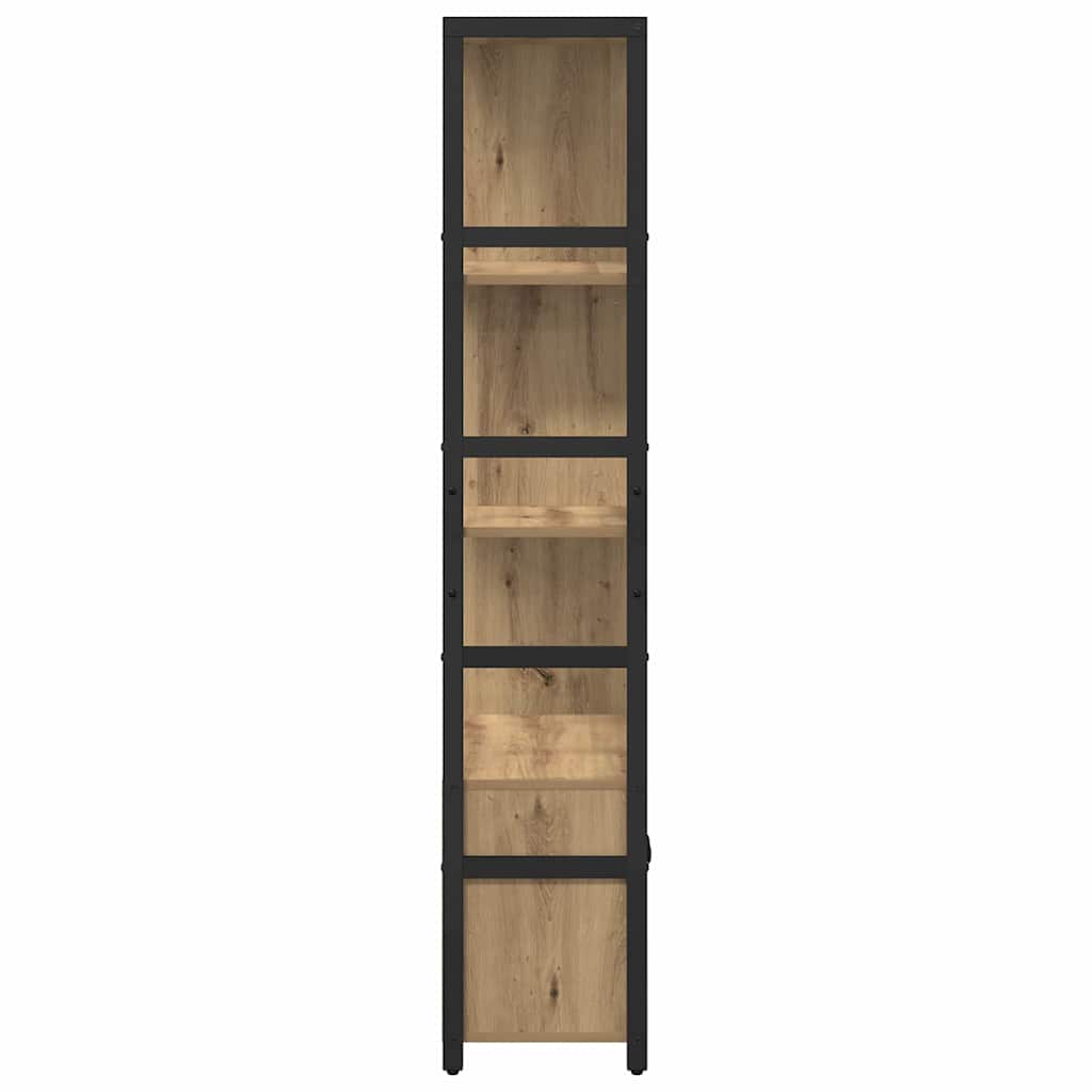 vidaXL Raft pentru cărți stejar artizanal 80 x 30 x 155.5 cm vidaXL Raft pentru cărți stejar artizanal 80 x 30 x 155.5 cm