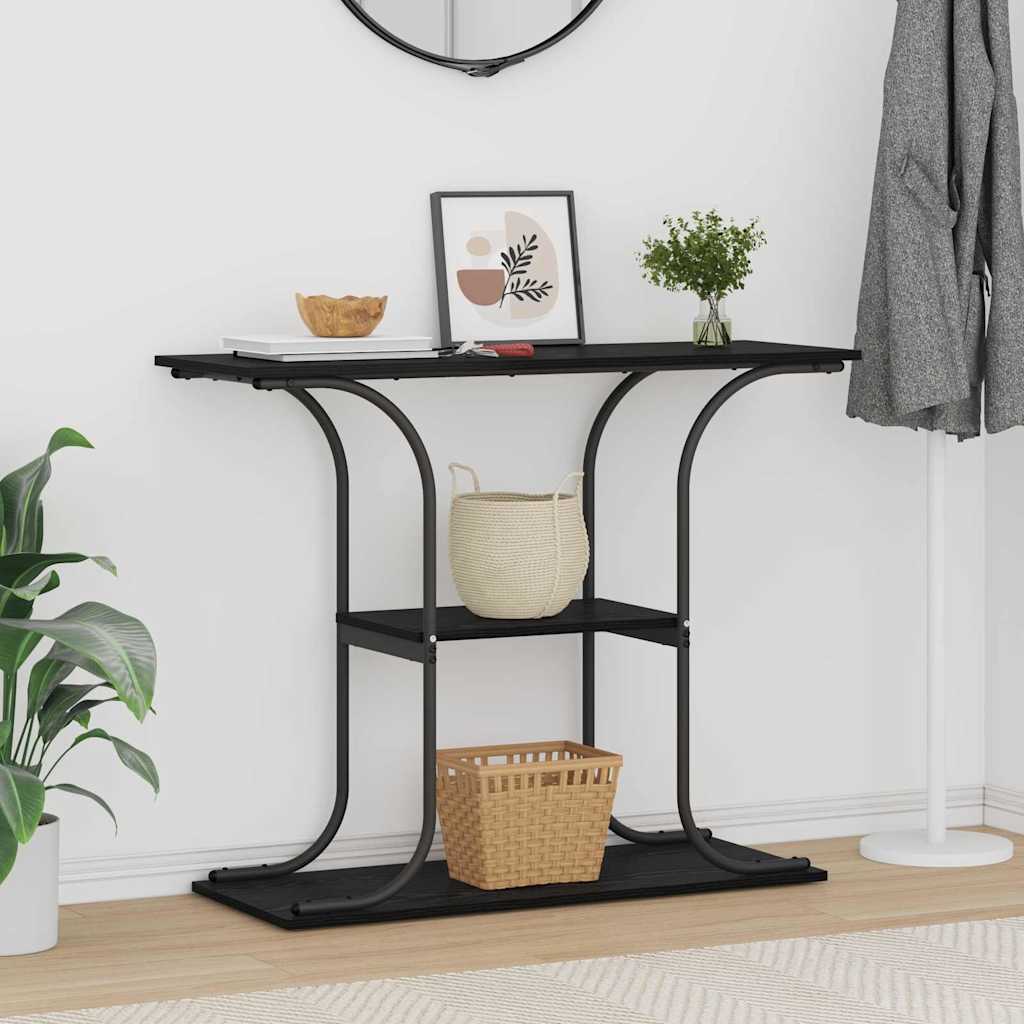 vidaXL Masă de consolă Stejar negru 101 x 35 x 80.5 cm Lemn compozit vidaXL Masă de consolă Stejar negru 101 x 35 x 80.5 cm Lemn compozit