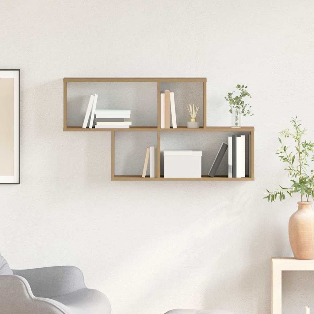 vidaXL Raft de perete stejar artizanal 100 x 20 x 53 cm Lemn compozit