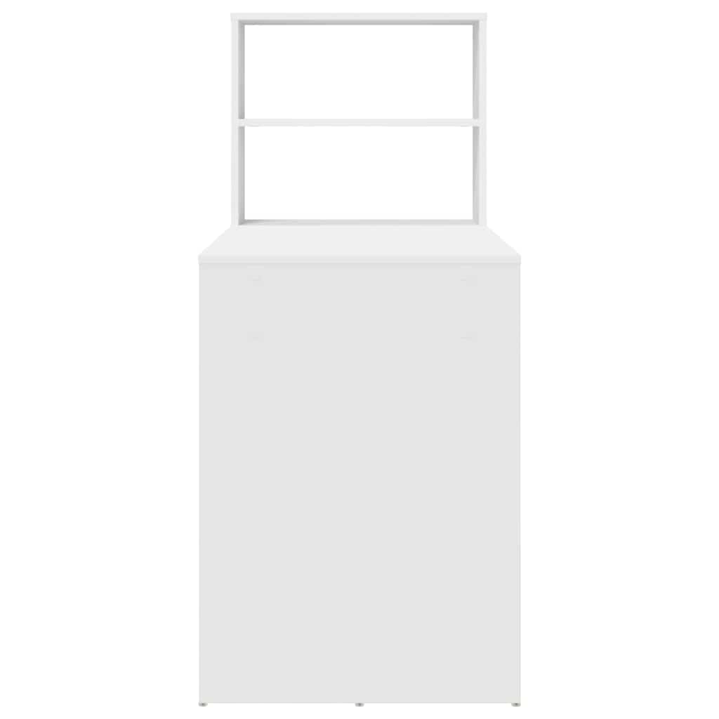 vidaXL Birou cu raft cu depozitare Alb 113 x 54 x 120 cm Lemn compozit
