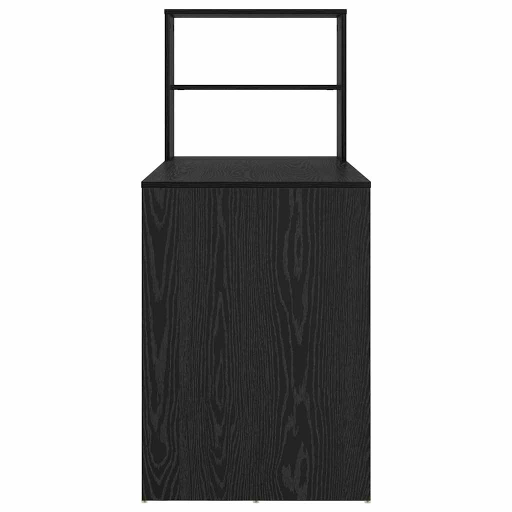 vidaXL Birou cu raft Stejar Negru 113 x 54 x 120 cm Lemn compozit
