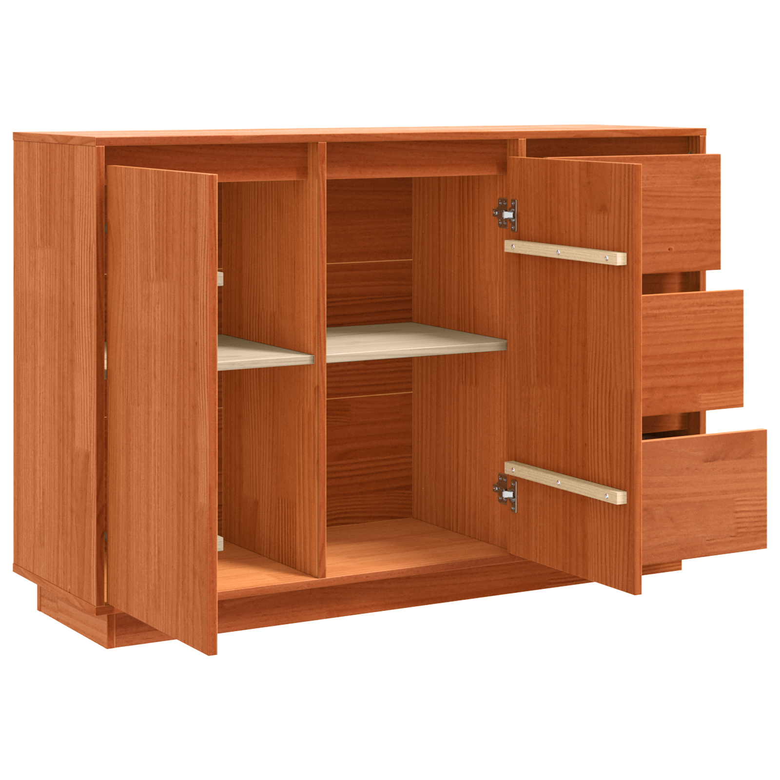 vidaXL Bufet cu sertar cu depozitare cu ușă Maro 111 x 34 x 75 cm Lemn masiv de pin vidaXL Bufet cu sertar cu depozitare cu ușă Maro 111 x 34 x 75 cm Lemn masiv de pin