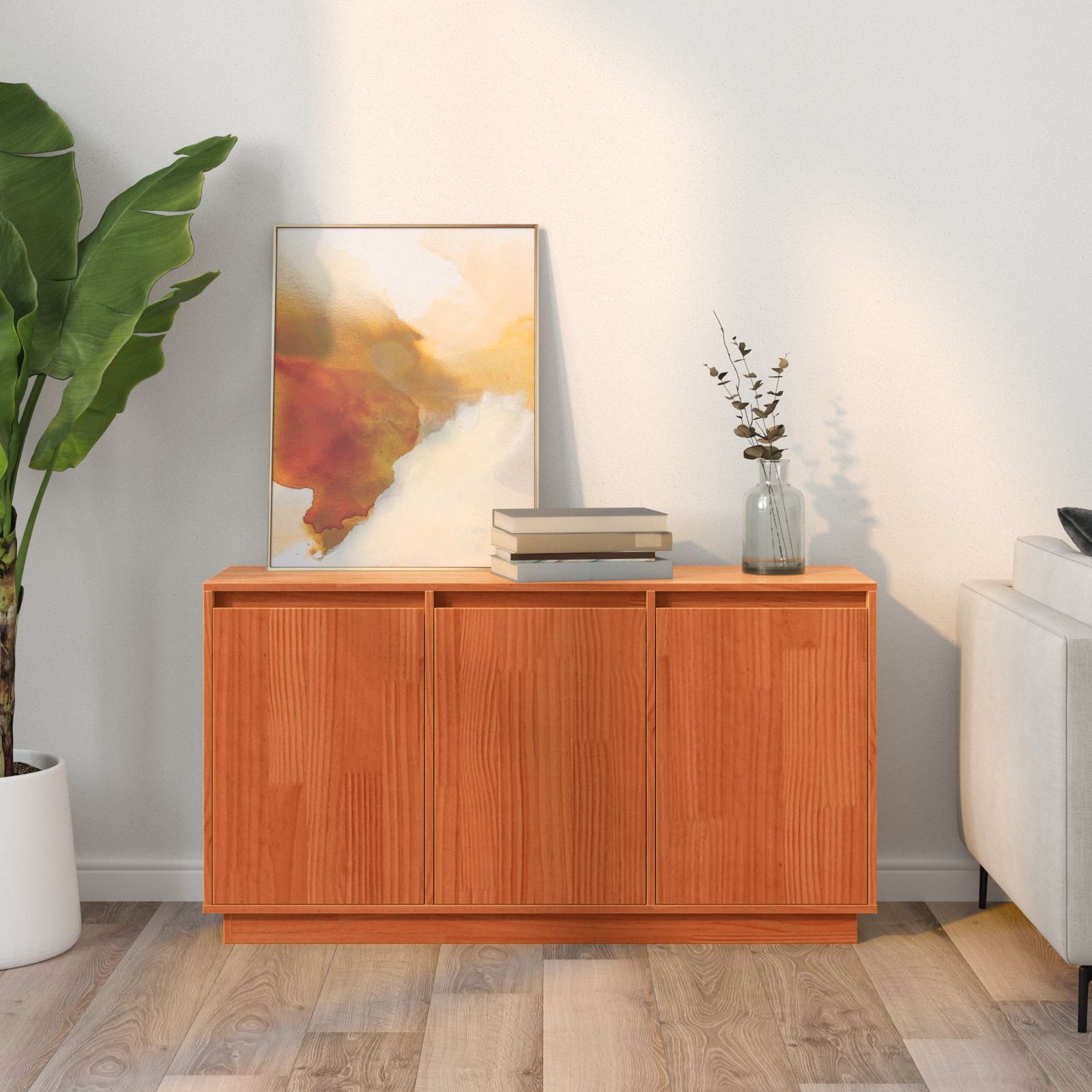 vidaXL Bufet cu depozitare cu ușă Maro 111 x 34 x 60 cm Lemn masiv de pin vidaXL Bufet cu depozitare cu ușă Maro 111 x 34 x 60 cm Lemn masiv de pin