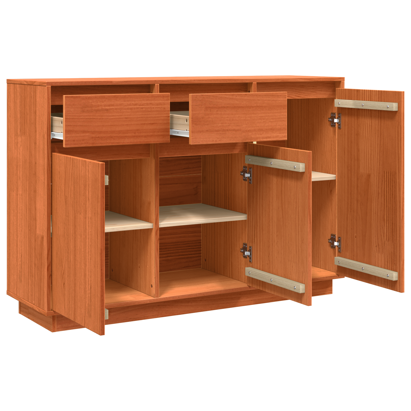 vidaXL Bufet cu sertar Maro ceruit 110 x 34 x 75 cm Lemn masiv de pin vidaXL Bufet cu sertar Maro ceruit 110 x 34 x 75 cm Lemn masiv de pin
