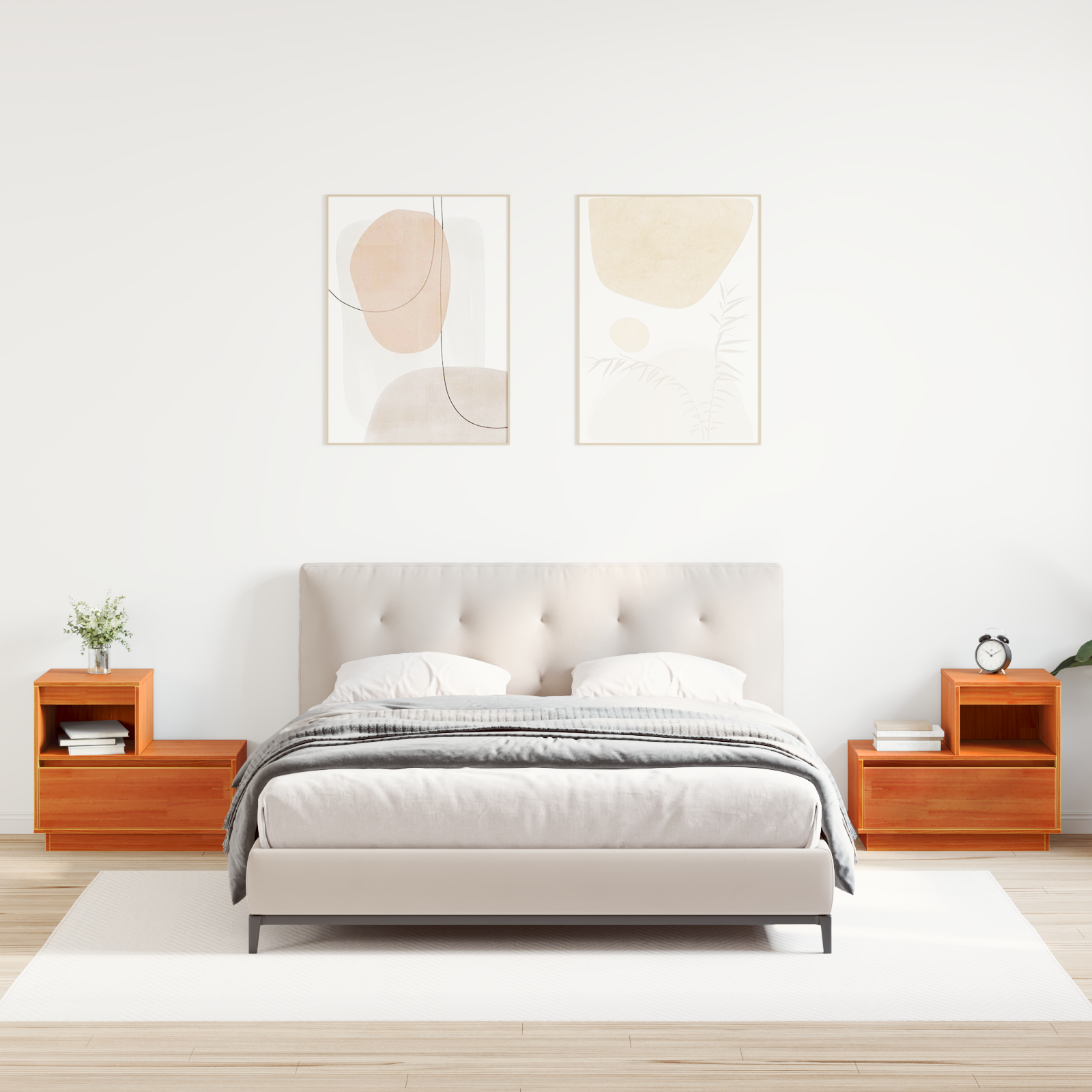 vidaXL Dulap de noapte cu sertar 2 pcs Maro ceruit 60 x 34 x 51 cm vidaXL Dulap de noapte cu sertar 2 pcs Maro ceruit 60 x 34 x 51 cm