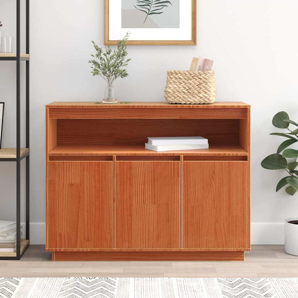 vidaXL Bufet cu depozitare cu ușă Maro 104.5 x 34 x 80 cm Lemn de brad solid vidaXL Bufet cu depozitare cu ușă Maro 104.5 x 34 x 80 cm Lemn de brad solid