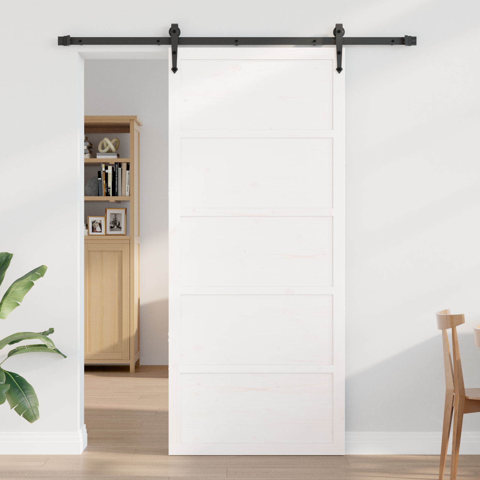 vidaXL Ușă de Fermă Albă 90x208 cm Lemn Masiv de Pin vidaXL Ușă de Fermă Albă 90x208 cm Lemn Masiv de Pin