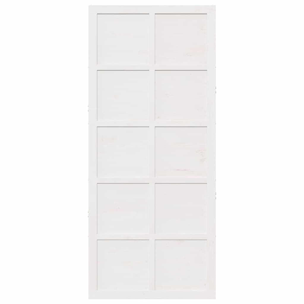 vidaXL Ușă hambar Alb 100 x 210 cm Lemn masiv de pin vidaXL Ușă hambar Alb 100 x 210 cm Lemn masiv de pin