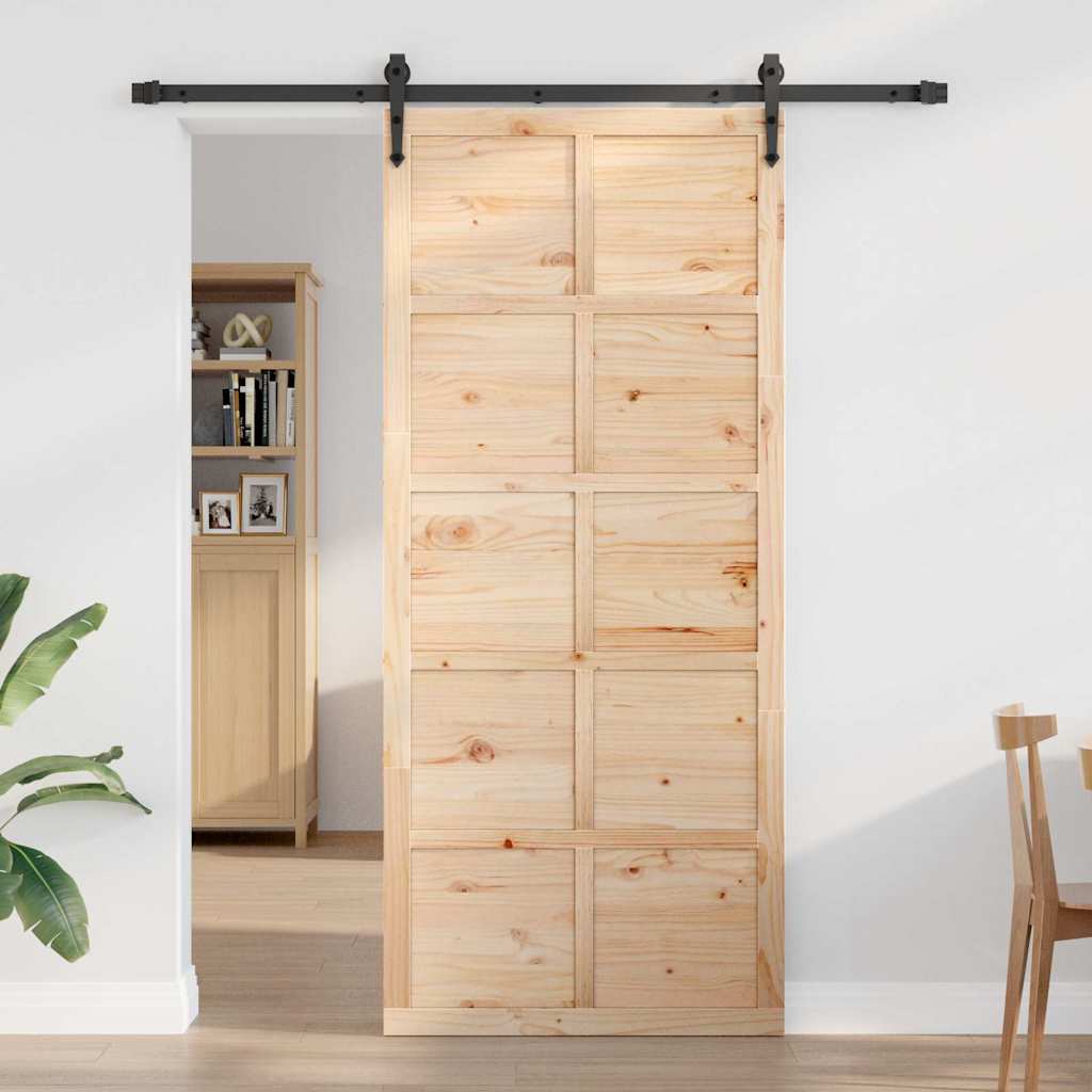 vidaXL Ușă hambar Maro 90 x 210 cm Lemn masiv de pin vidaXL Ușă hambar Maro 90 x 210 cm Lemn masiv de pin