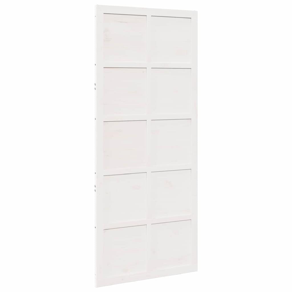 vidaXL Ușă hambar Alb 90 x 210 cm Lemn masiv de pin vidaXL Ușă hambar Alb 90 x 210 cm Lemn masiv de pin