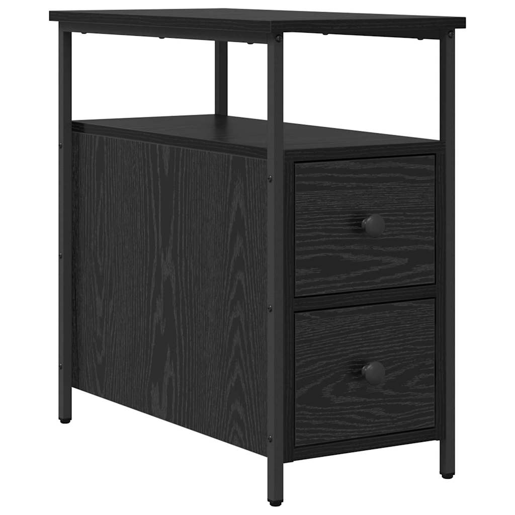 vidaXL Dulap de noapte cu sertar 2 pcs Stejar negru 30 x 60 x 60 cm vidaXL Dulap de noapte cu sertar 2 pcs Stejar negru 30 x 60 x 60 cm