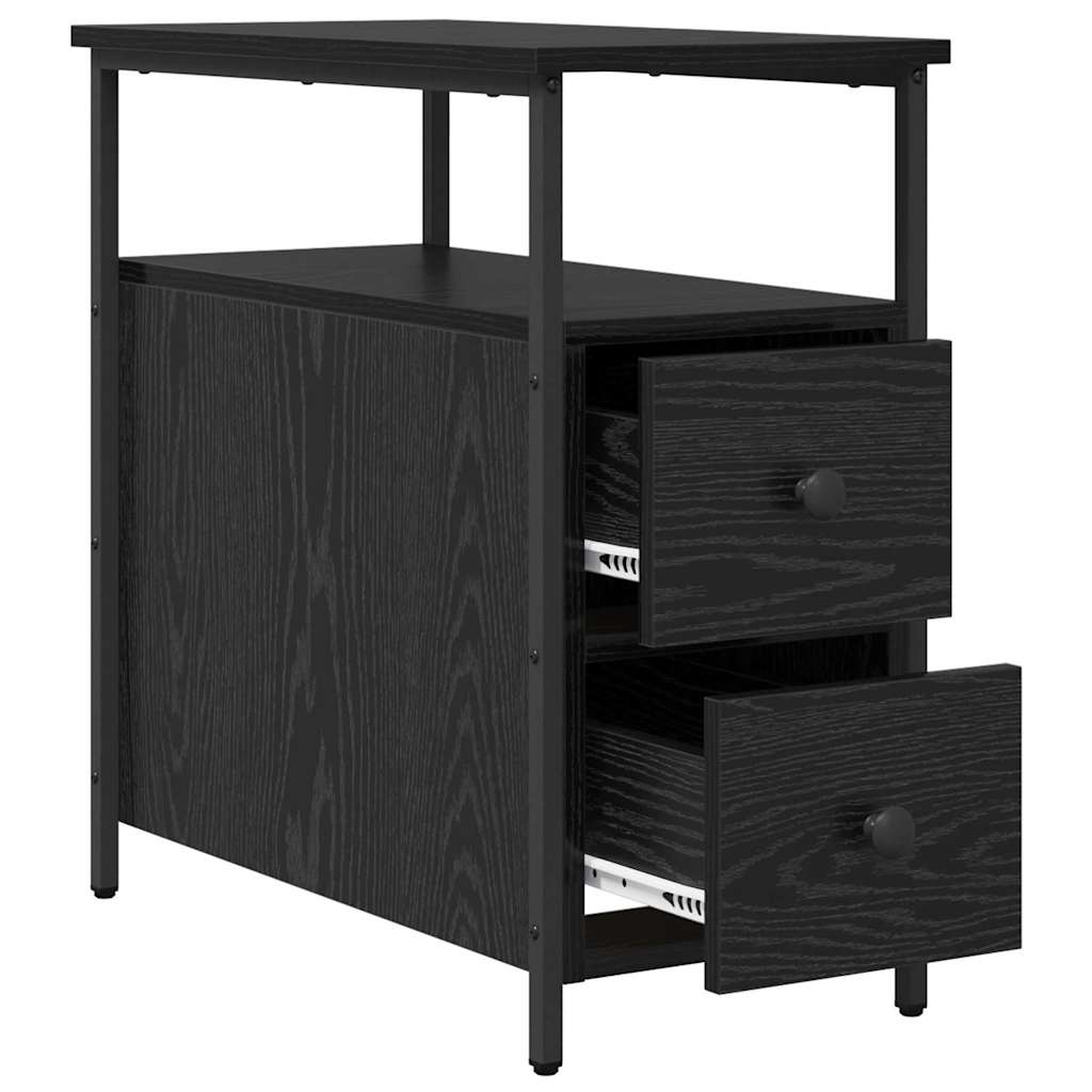 vidaXL Dulap de noapte cu sertar 2 pcs Stejar negru 30 x 60 x 60 cm vidaXL Dulap de noapte cu sertar 2 pcs Stejar negru 30 x 60 x 60 cm