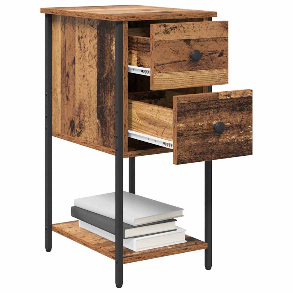 vidaXL Dulap de noapte cu sertar 2 pcs Lemn vechi 32 x 42 x 70 cm vidaXL Dulap de noapte cu sertar 2 pcs Lemn vechi 32 x 42 x 70 cm