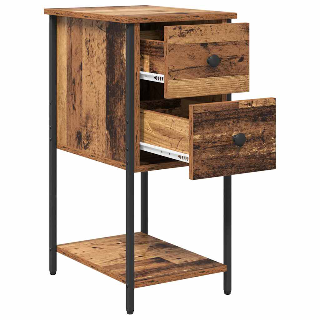 vidaXL Dulap de noapte cu sertar 2 pcs Lemn vechi 32 x 42 x 70 cm vidaXL Dulap de noapte cu sertar 2 pcs Lemn vechi 32 x 42 x 70 cm