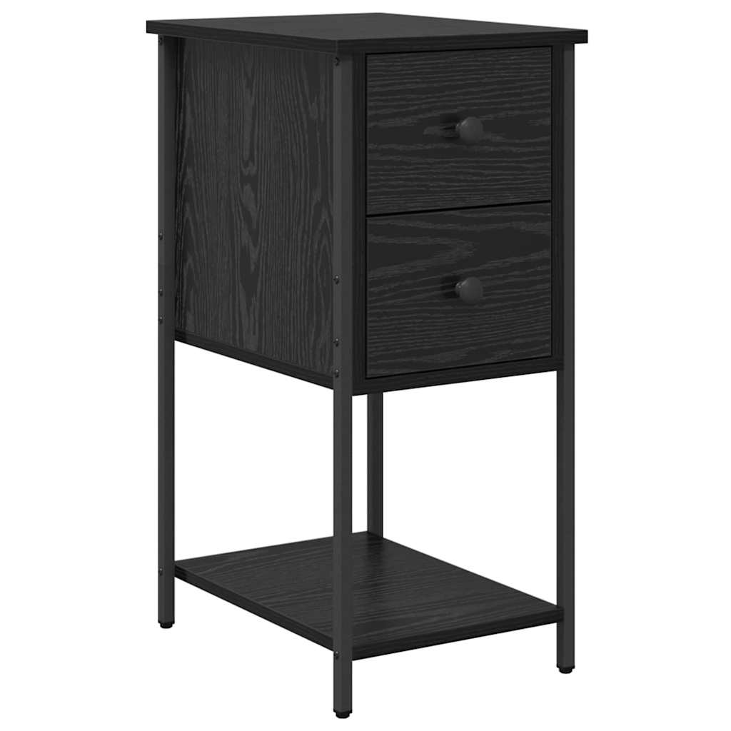 vidaXL Dulap de noapte cu sertar 2 pcs Stejar negru 32 x 42 x 70 cm vidaXL Dulap de noapte cu sertar 2 pcs Stejar negru 32 x 42 x 70 cm