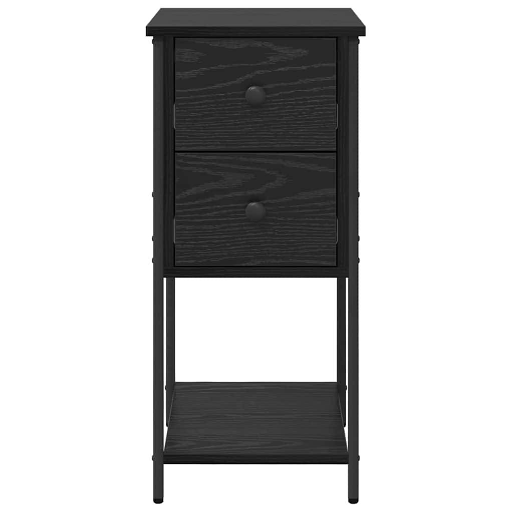 vidaXL Dulap de noapte cu sertar 2 pcs Stejar negru 32 x 42 x 70 cm vidaXL Dulap de noapte cu sertar 2 pcs Stejar negru 32 x 42 x 70 cm