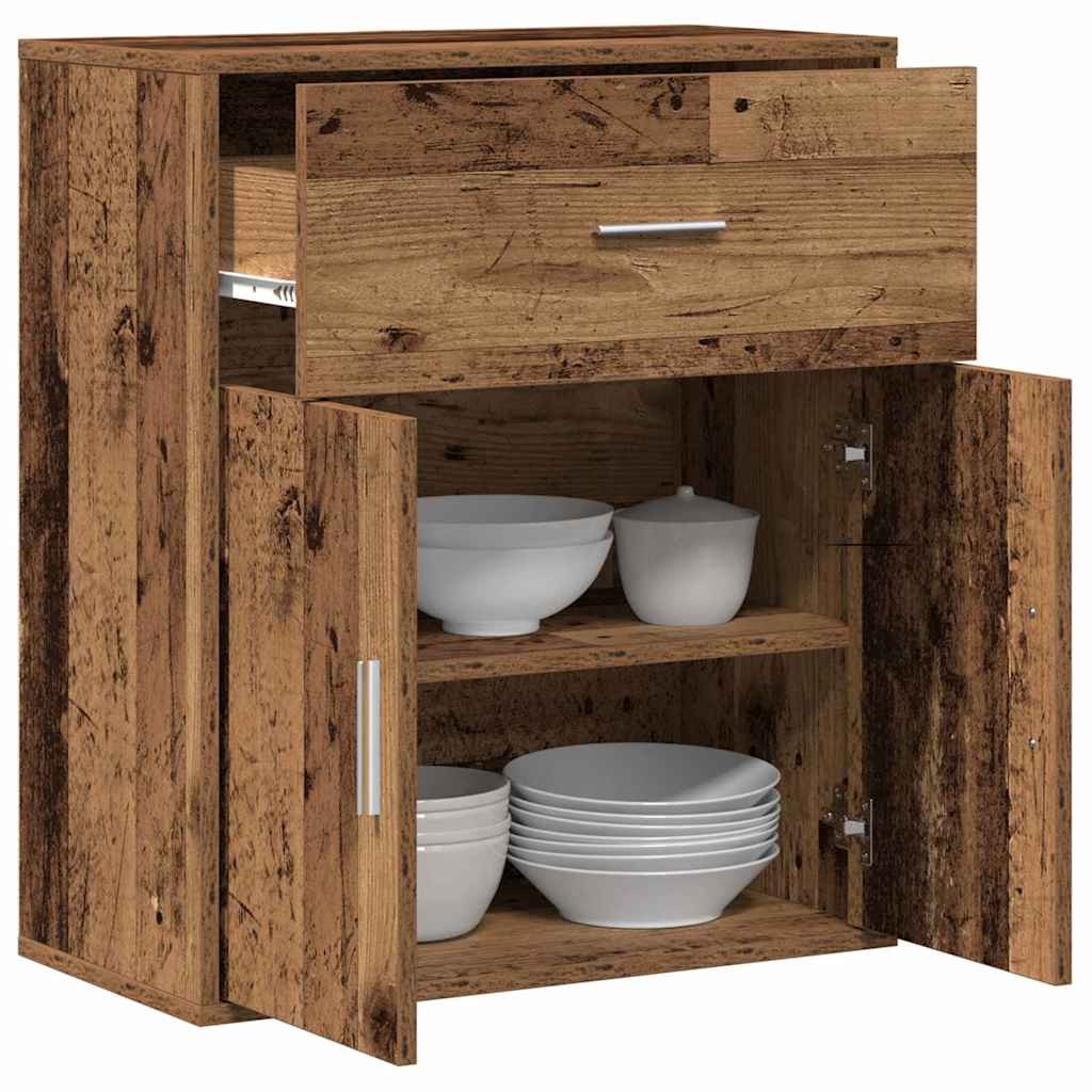 vidaXL Bufet cu sertar cu raft cu depozitare cu ușă Lemn vechi 60 x 31 x 70 cm Lemn compozit vidaXL Bufet cu sertar cu raft cu depozitare cu ușă Lemn vechi 60 x 31 x 70 cm Lemn compozit