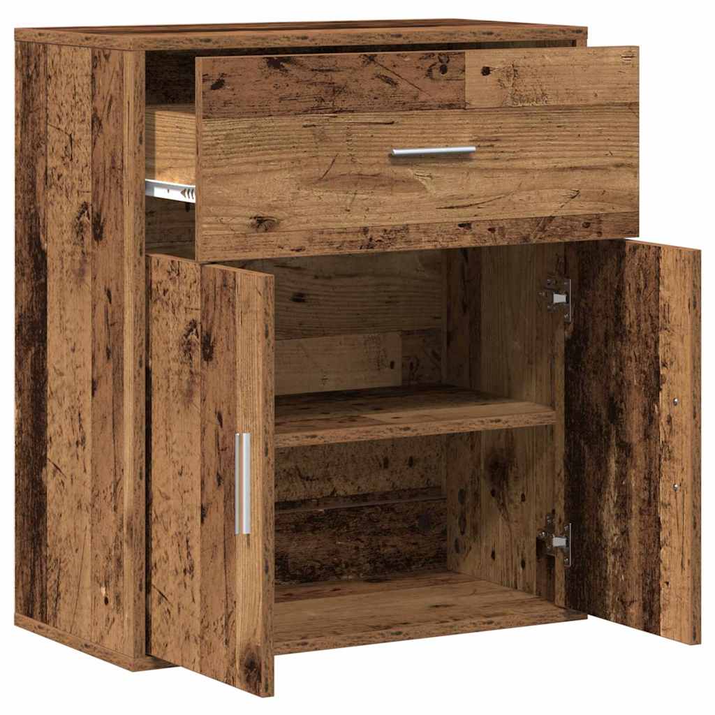 vidaXL Bufet cu sertar cu raft cu depozitare cu ușă Lemn vechi 60 x 31 x 70 cm Lemn compozit vidaXL Bufet cu sertar cu raft cu depozitare cu ușă Lemn vechi 60 x 31 x 70 cm Lemn compozit