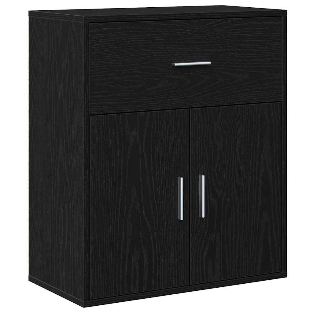 vidaXL Bufet cu sertar cu raft cu depozitare cu ușă Stejar negru 60 x 31 x 70 cm Lemn compozit