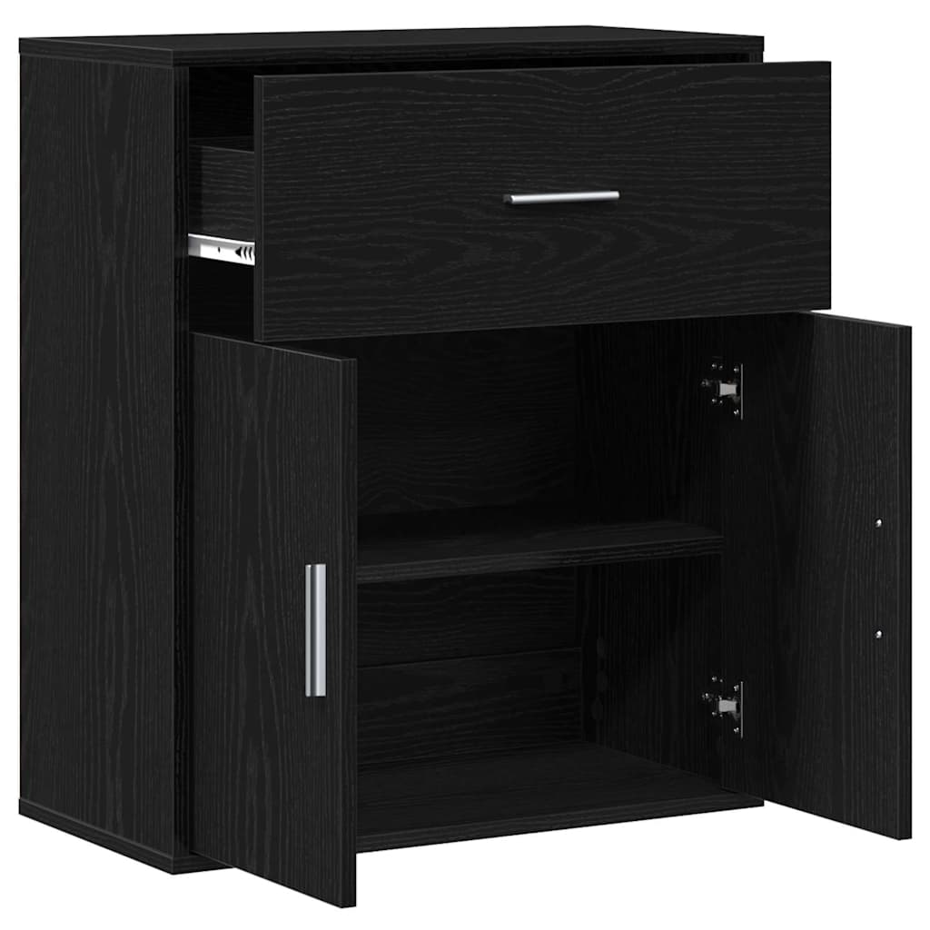 vidaXL Bufet cu sertar cu raft cu depozitare cu ușă Stejar negru 60 x 31 x 70 cm Lemn compozit