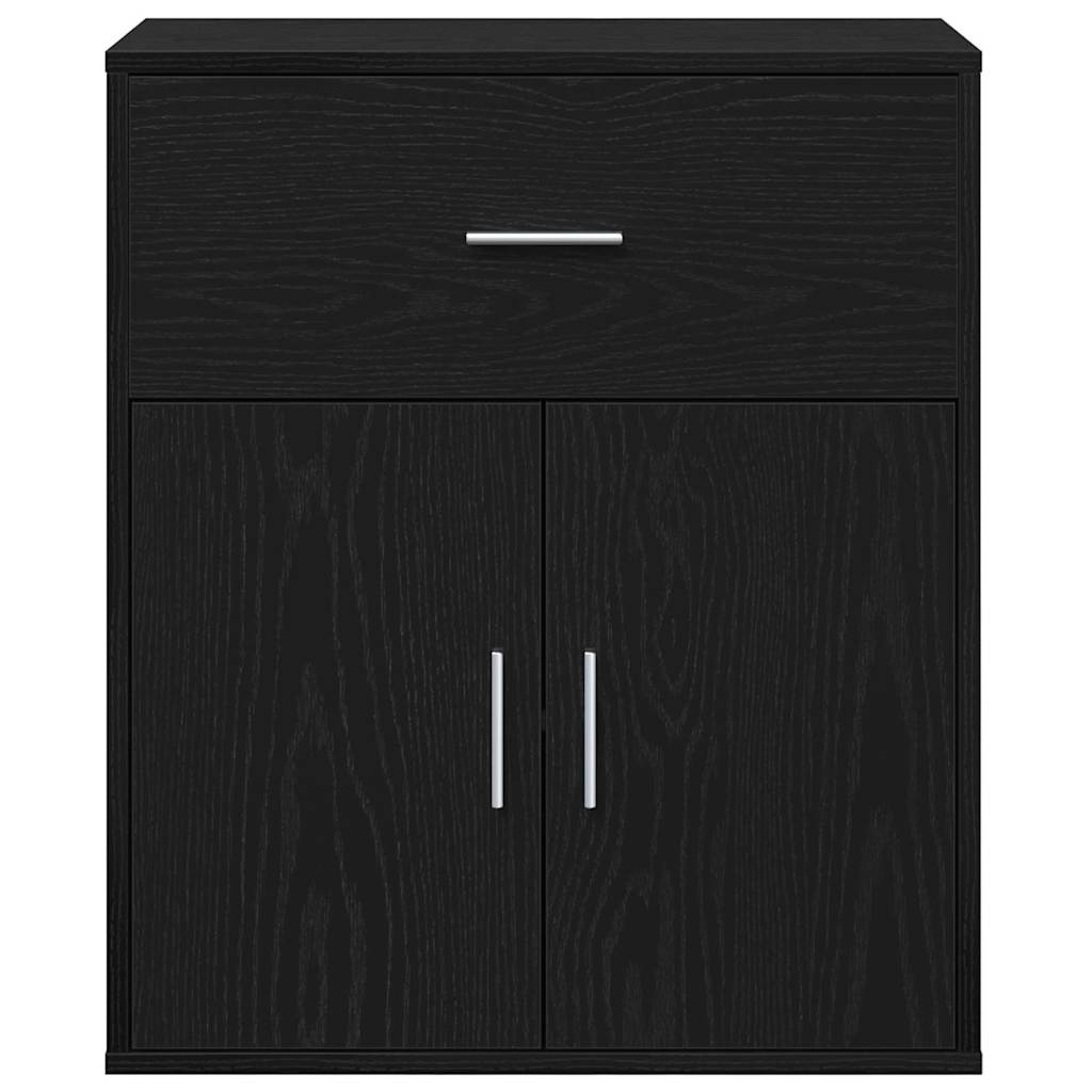 vidaXL Bufet cu sertar cu raft cu depozitare cu ușă Stejar negru 60 x 31 x 70 cm Lemn compozit