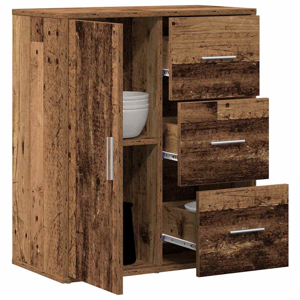 vidaXL Bufet cu sertar cu raft cu depozitare cu ușă Lemn vechi 60 x 31 x 70 cm Lemn compozit vidaXL Bufet cu sertar cu raft cu depozitare cu ușă Lemn vechi 60 x 31 x 70 cm Lemn compozit