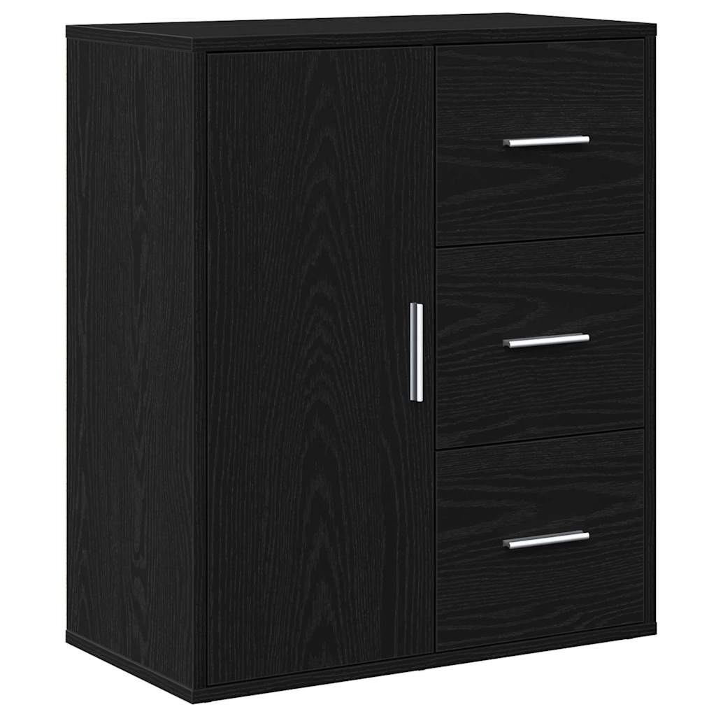 vidaXL Bufet cu sertar cu raft cu depozitare cu ușă Stejar negru 60 x 31 x 70 cm Lemn compozit