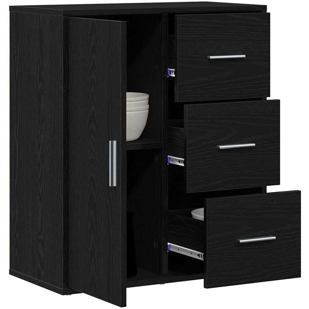 vidaXL Bufet cu sertar cu raft cu depozitare cu ușă Stejar negru 60 x 31 x 70 cm Lemn compozit
