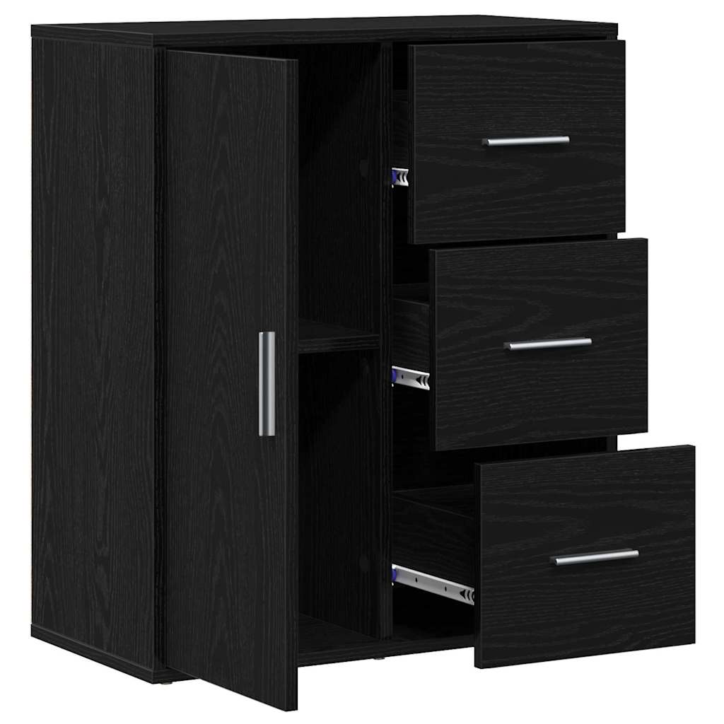 vidaXL Bufet cu sertar cu raft cu depozitare cu ușă Stejar negru 60 x 31 x 70 cm Lemn compozit