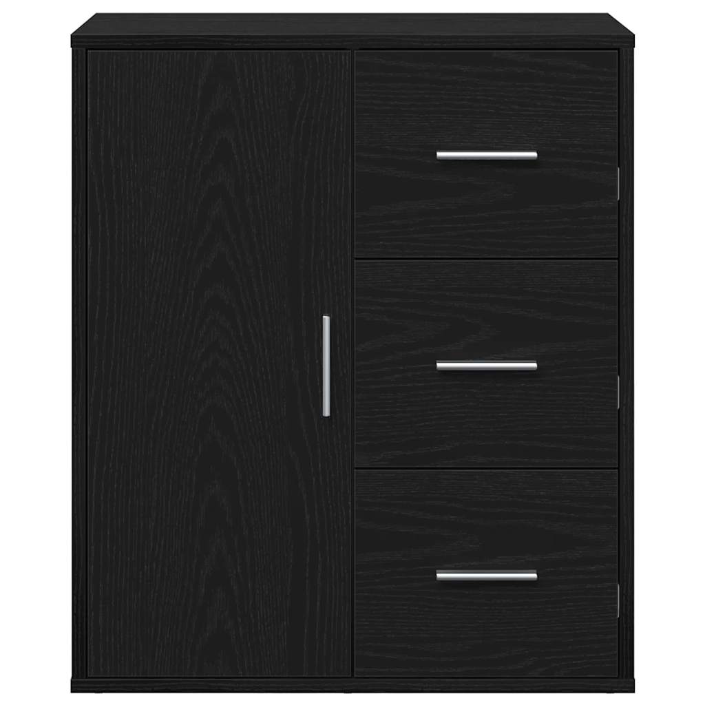 vidaXL Bufet cu sertar cu raft cu depozitare cu ușă Stejar negru 60 x 31 x 70 cm Lemn compozit
