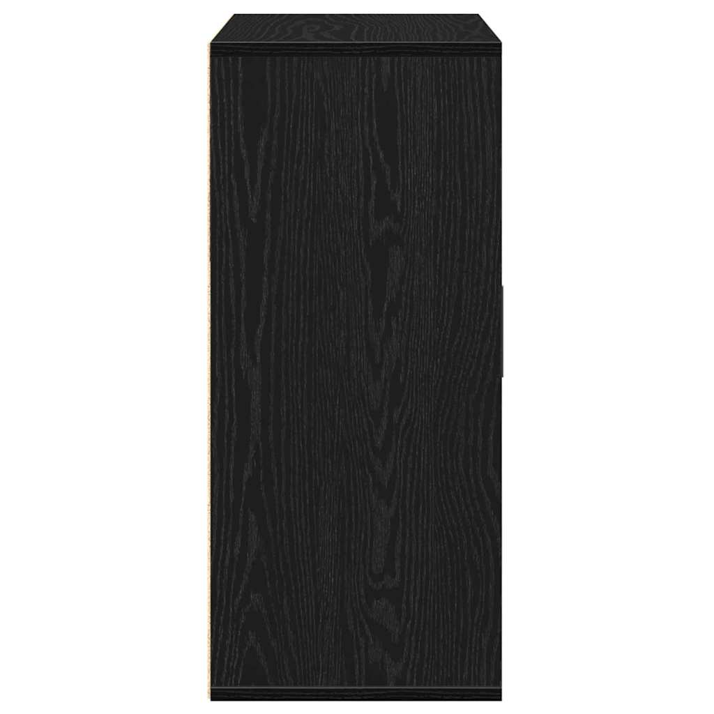 vidaXL Bufet cu sertar cu raft cu depozitare cu ușă Stejar negru 60 x 31 x 70 cm Lemn compozit