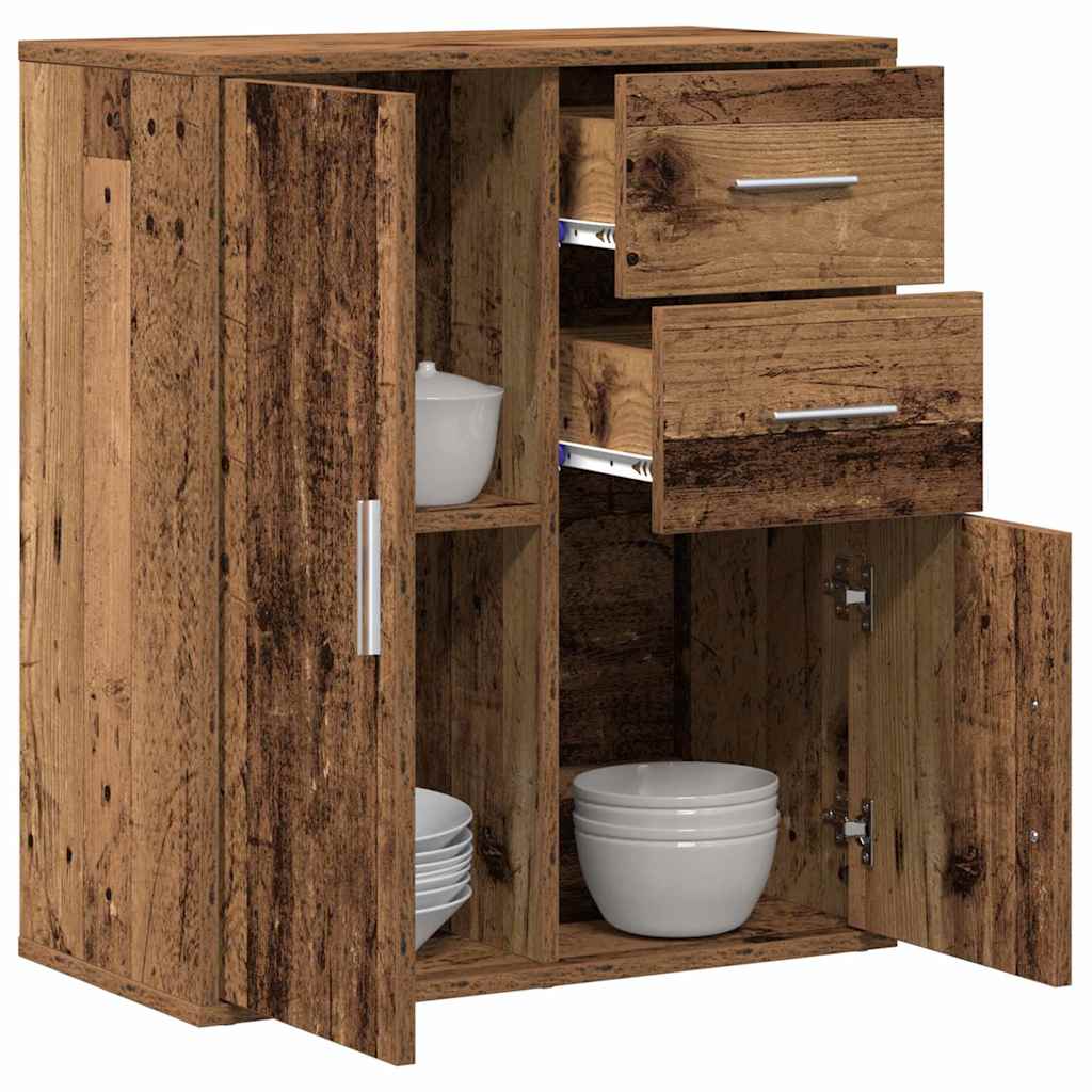 vidaXL Bufet cu sertar cu raft cu depozitare cu ușă Lemn vechi 60 x 31 x 70 cm Lemn compozit