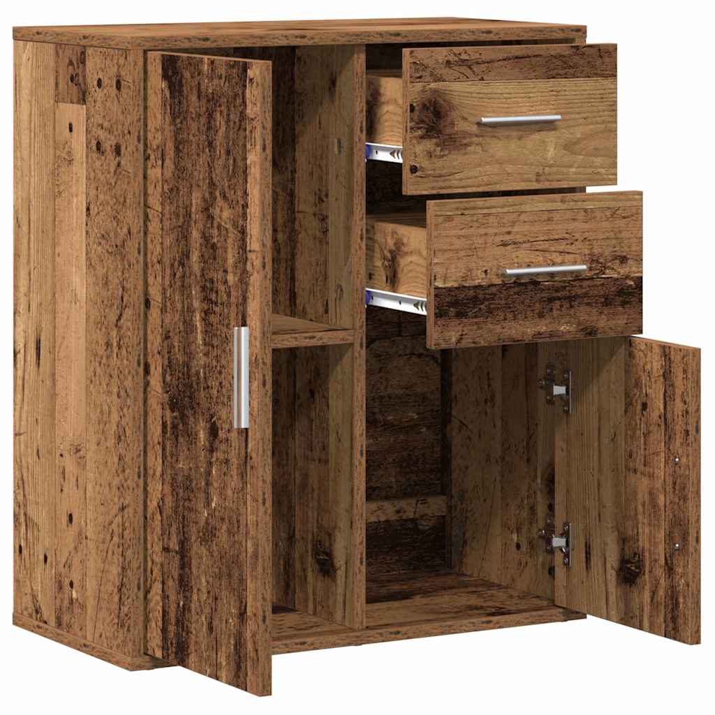 vidaXL Bufet cu sertar cu raft cu depozitare cu ușă Lemn vechi 60 x 31 x 70 cm Lemn compozit