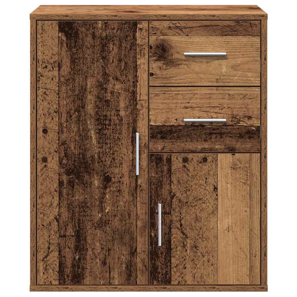 vidaXL Bufet cu sertar cu raft cu depozitare cu ușă Lemn vechi 60 x 31 x 70 cm Lemn compozit