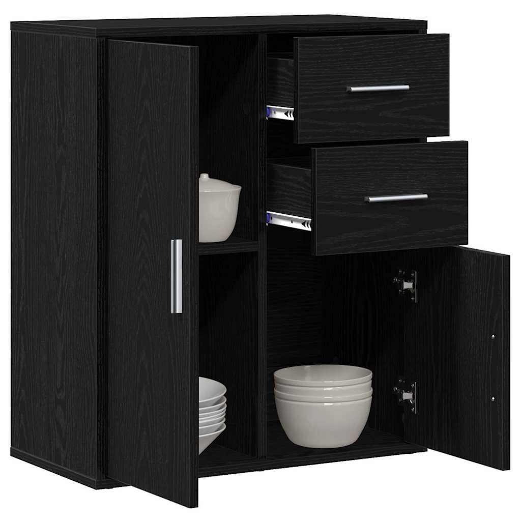 vidaXL Bufet cu sertar cu raft cu depozitare cu ușă Stejar negru 60 x 31 x 70 cm Lemn compozit vidaXL Bufet cu sertar cu raft cu depozitare cu ușă Stejar negru 60 x 31 x 70 cm Lemn compozit