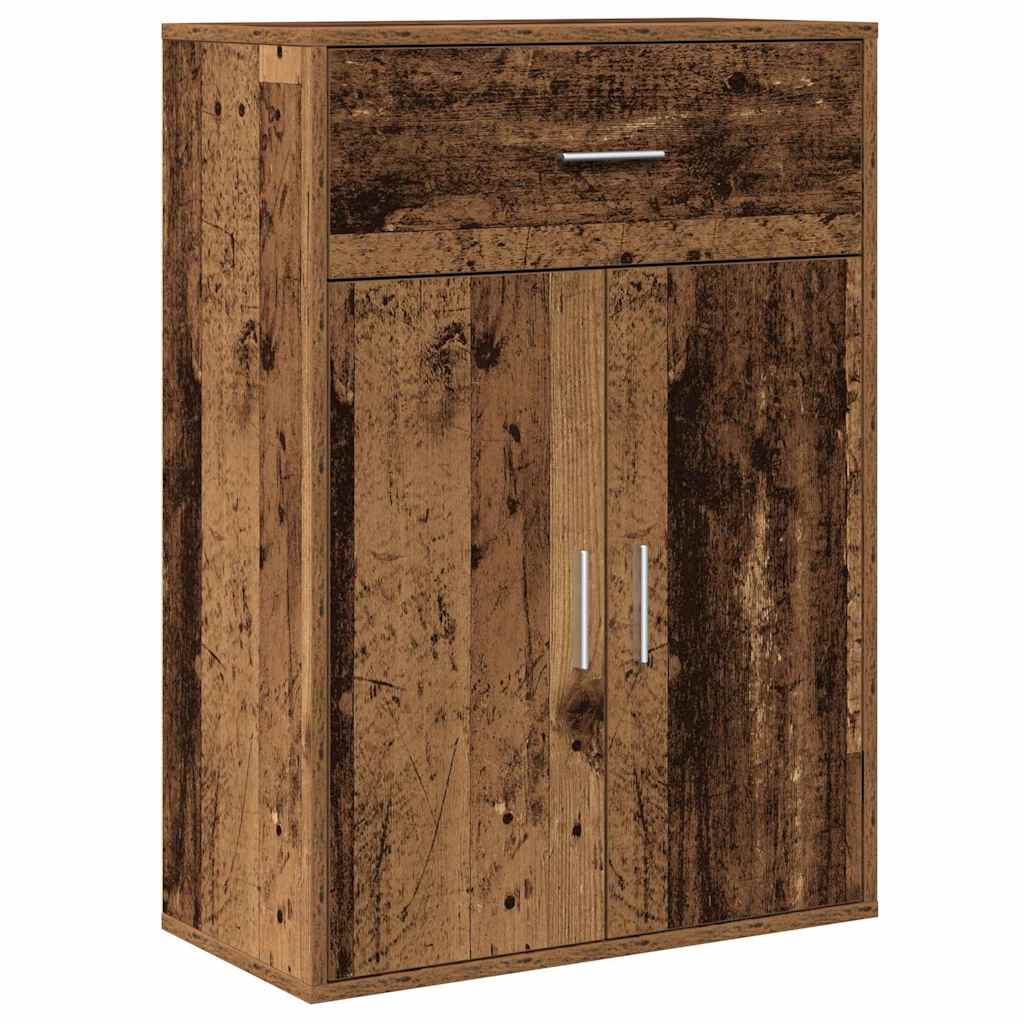 vidaXL Bufet cu sertar cu raft cu depozitare cu ușă Lemn vechi 79 x 38 x 80 cm Lemn compozit vidaXL Bufet cu sertar cu raft cu depozitare cu ușă Lemn vechi 79 x 38 x 80 cm Lemn compozit