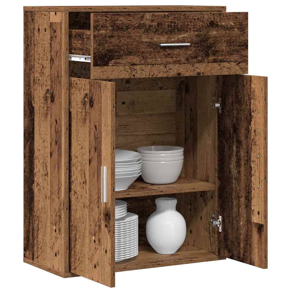 vidaXL Bufet cu sertar cu raft cu depozitare cu ușă Lemn vechi 79 x 38 x 80 cm Lemn compozit vidaXL Bufet cu sertar cu raft cu depozitare cu ușă Lemn vechi 79 x 38 x 80 cm Lemn compozit