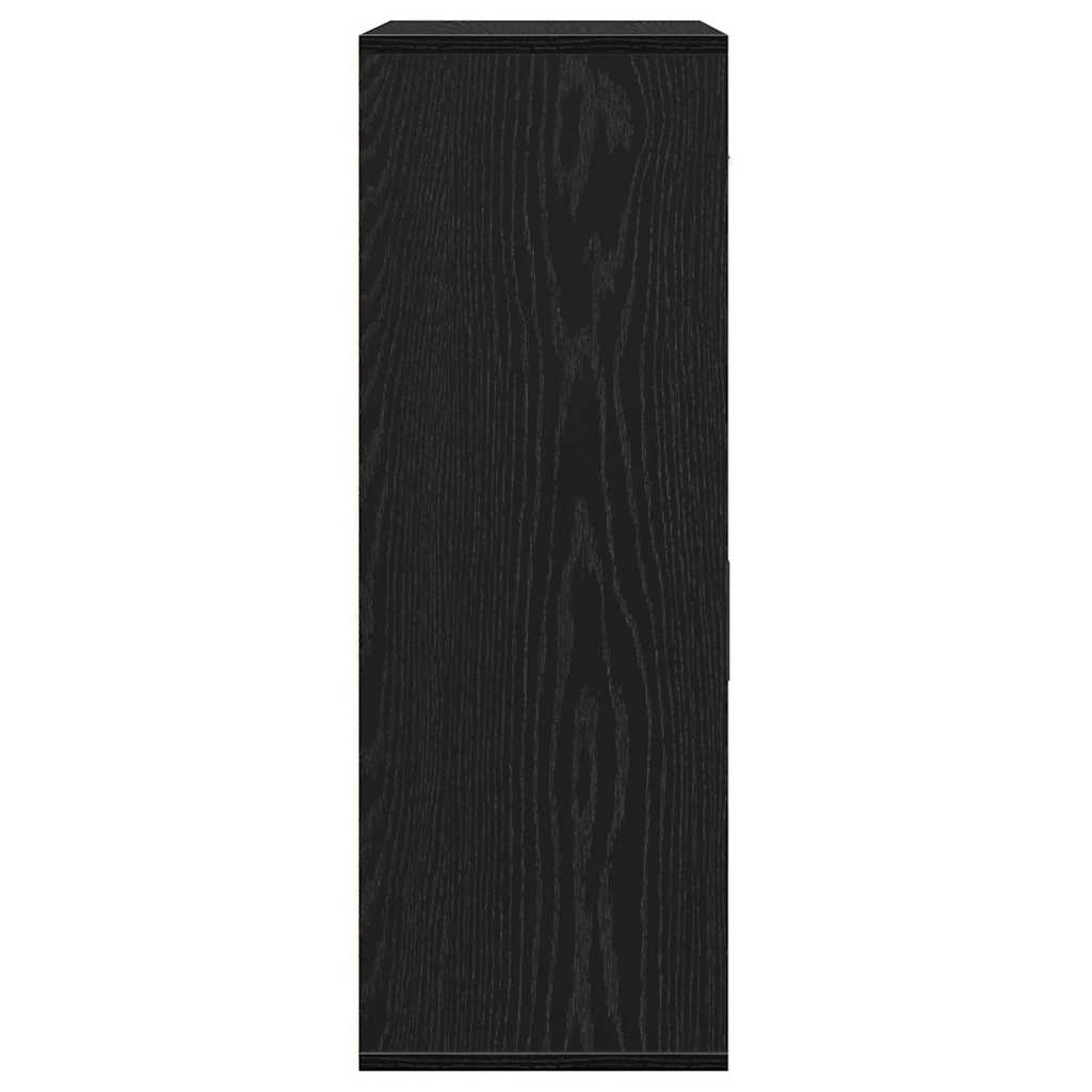 vidaXL Bufet cu sertar cu raft cu depozitare cu ușă Stejar negru 79 x 38 x 80 cm Lemn compozit