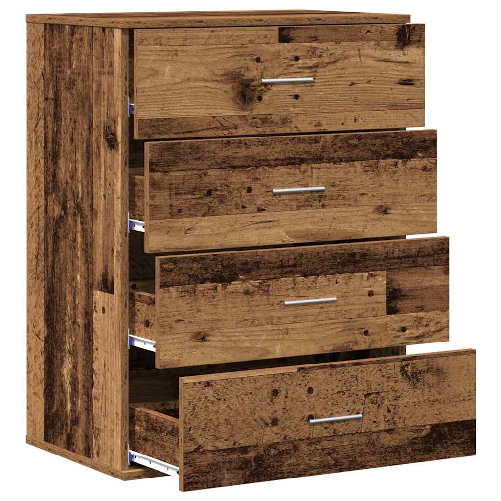 vidaXL Bufet cu sertar cu depozitare Lemn vechi 60 x 39 x 80 cm Lemn compozit