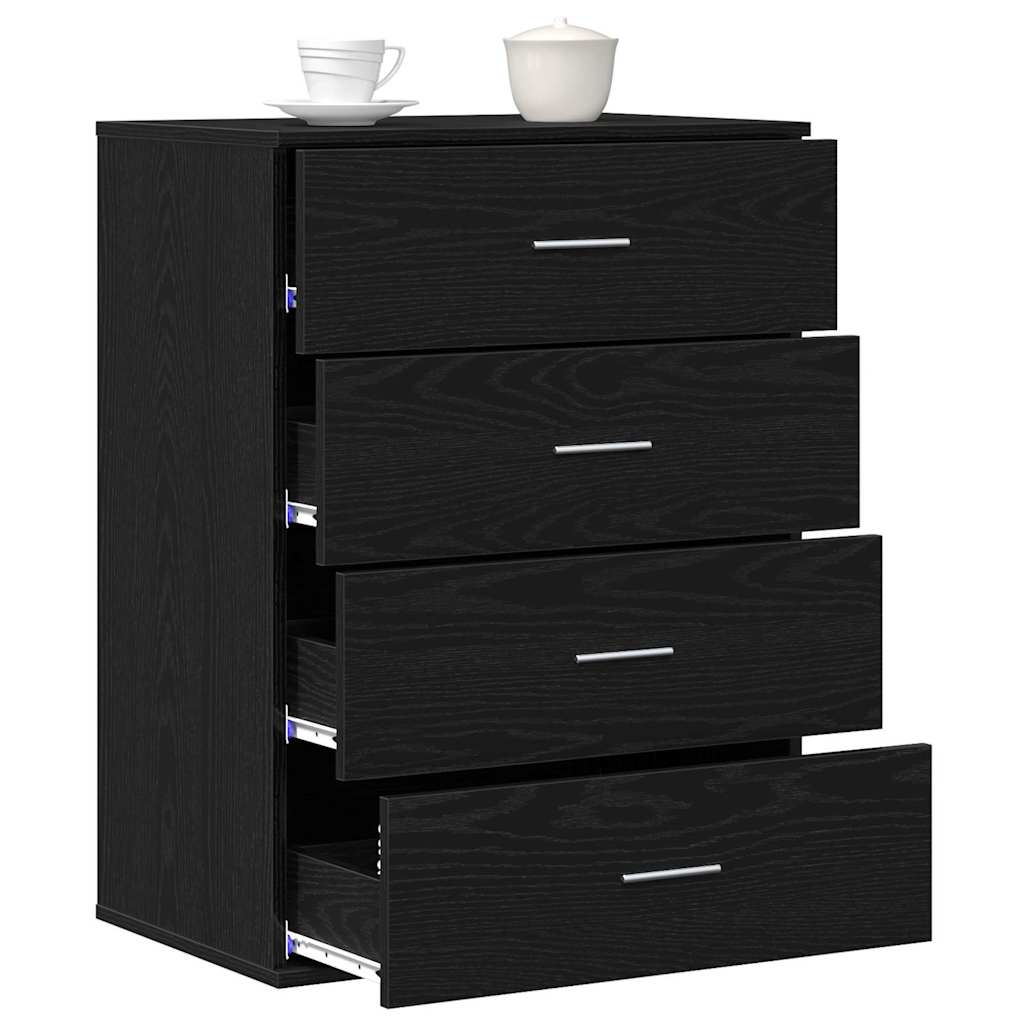 vidaXL Bufet cu sertar cu depozitare Stejar negru 60 x 39 x 80 cm Lemn compozit